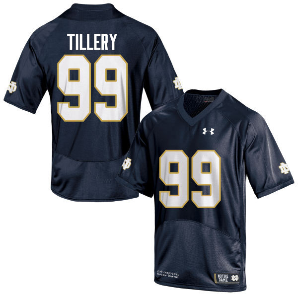 Men #99 Jerry Tillery Notre Dame Fighting Irish College Football Jerseys-Navy Blue